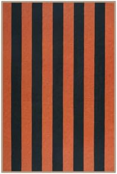 Lahome Striped Fall Door Mat, 2x3 Washable Outdoor Rug, Orange Black - Image 7