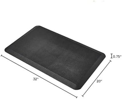 Amazon Basics 3/4" Rectangular Durable Anti-Fatigue Supportive Comfort Standing Mat, 32" x 20", Black - Image 6