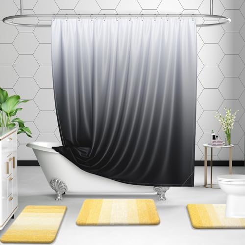 OLANLY Micorfiber Bathroom Rug Set 2 Piece, Absorbent Bath Mats, Yellow - Image 6