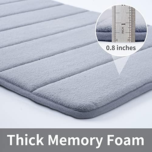 ROSMARUS Memory Foam Bath Mat, 20''x32'', Grey - Image 6