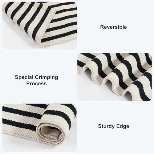 KIMODE Front Door Mat Outdoor Black White Fall Porch Entryway Rug Doormats - Image 6