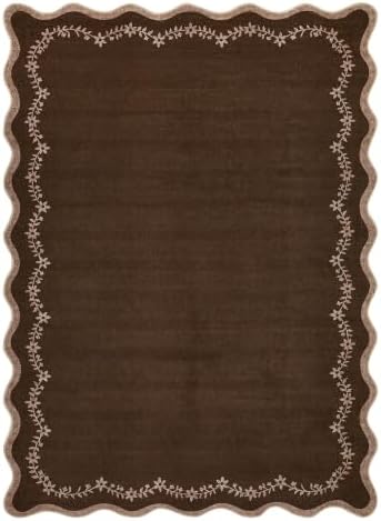 GarveeHome 3x5 Scalloped Washable Area Rug Non Slip Bedroom Entryway Rug by GarveeHome