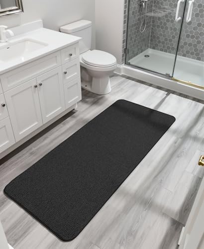 Bosap Bath Mat,Ultra Thin Bathroom Runner Rugs,Large Bath Mats for Bathroom,Quick Dry,Non-Slip,Machine Washable,Low Pile,Bath Rug,Shower Outside,Sink,Home Decor Accessories.Black,3'x4'(36x48inch) - Image 6