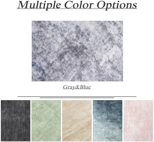LIANLAM Washable Rug 8x10 Area Rugs for Living Room - Stain Resistant Non-Slip Backing Boho Rug for Bedroom,Durable & Ultra-Thin Vintage Large Area Rug(8x10,Gray/Blue) - Image 7