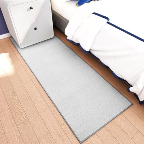 AREDO Runner Rug with Non Slip Rubber Backing 2*8 ft, Washable Soft Floor Carpet for Kitchen, Hallway, Entryway Indoor, Bedroom, Laundry, Low Pile Area Rugs, Solid color with Pointillism style, GREY - Image 6