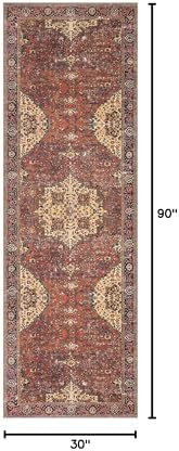 Loloi Loren Red/Navy 2'-6" x 7'-6" Runner Rug - Image 3