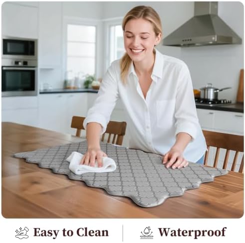 Arenarug Upgrade Scalloped Kitchen Mats for Floor 2PC, Gray Kitchen Rugs - Image 6