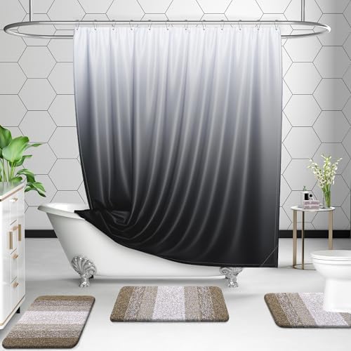 OLANLY Microfiber Bathroom Rugs Sets 3 Piece, Absorbent Bath Mats, Coffe - Image 6