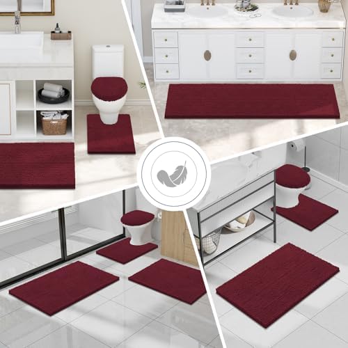Smiry Bathroom Rugs 84X60, Luxury Chenille Extra Soft Absorbent Bath Mat - Image 7