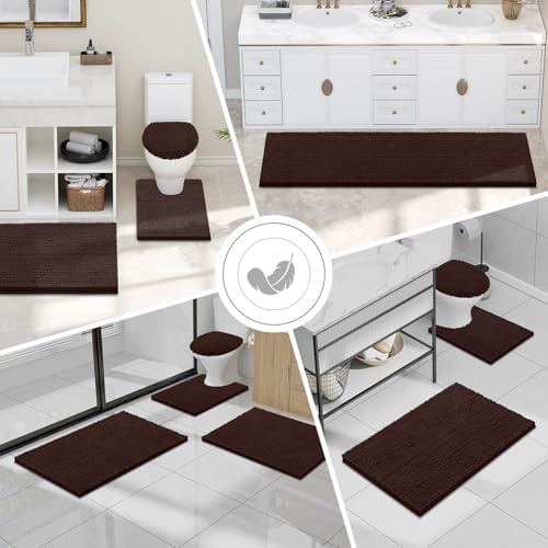 Smiry Bathroom Rugs 30X18, Luxury Chenille Extra Soft Absorbent Bath Mat - Image 7