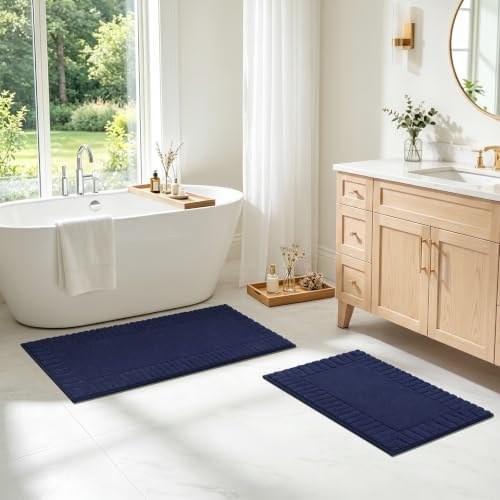 Pauwer Bathroom Rugs Sets 2 Piece, Non Slip Plush Bath Mats, Dark Grey - Image 7