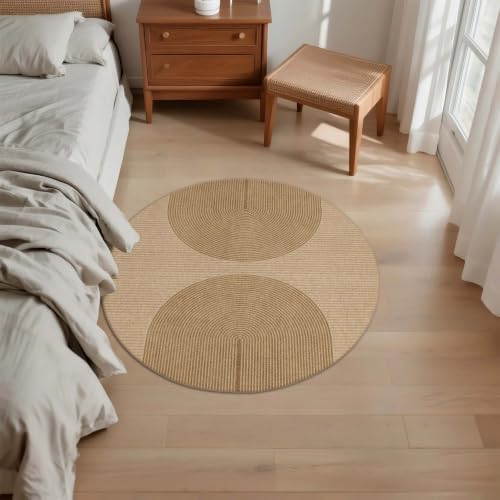 Non-Slip Jute Rug for Entryway: 3x3 Outdoor Mat - Geometric Arch Pattern - Image 6