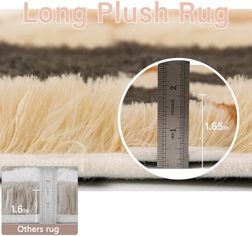 PureCozy Soft Shag Rug 4x6 for Kids Room High Pile Non-Slip Fluffy Carpet - Image 6