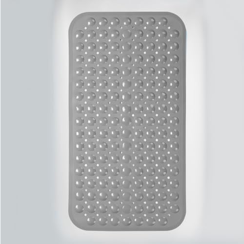 AmazerBath Bath Tub Mat, Medium Size 27.6 x 15 Inches Non-Slip Shower Mats with Suction Cups and Drain Holes, Bathtub Mats Bathroom Mats Machine Washable (Gray) - Image 7