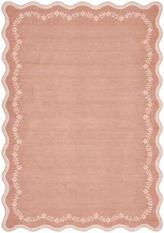 GarveeHome 6x9 Scalloped Area Rug Soft Washable Rug for Living Room Bedroom by GarveeHome