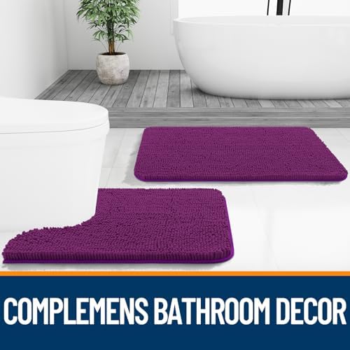 OLANLY Toilet Rugs U-Shaped 24x20, Soft Absorbent Chenille Contour Rugs - Image 7