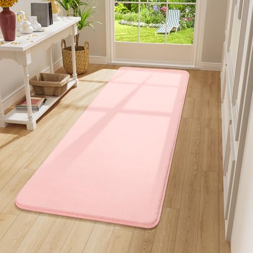 Amearea Modern Soft Hallway Runner Rug, 2x6 Feet Pink Washable Runner Rugs - Image 6