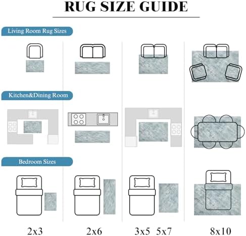 8x10 Washable Area Rug, Blue Solid Area Rugs for Living Room & Bedroom - Image 7