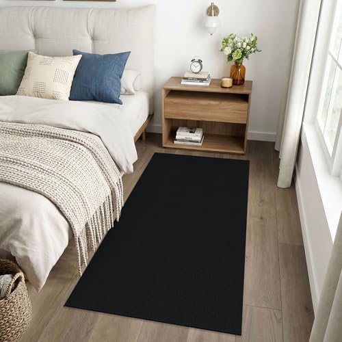 EARTHALL Washable Runner Rug, Non Slip Doorway Rug, 3x6 Ft, Black Heather - Image 6
