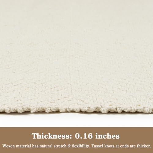 Collive 2' x 4.3' Boho Kitchen Runner Rug, White Washable Bathroom Rug - Image 6