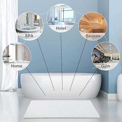 godehone Shower Mats Non Slip Without Suction Cups, PVC Loofah Bathroom Mats, Loofah Mats for Shower and Bathroom, Quick Drying, 15.7× 36 Inch, White - Image 6