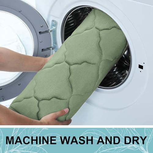 OLANLY Memory Foam Bath Mat Rug 30x20, Ultra Soft Bathroom Rugs, Sage Green - Image 7