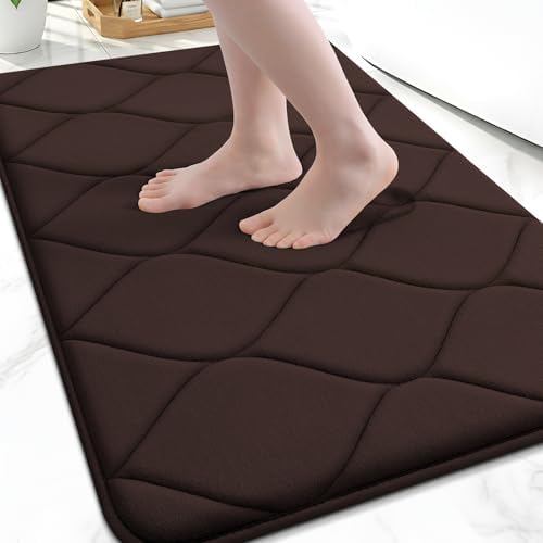 Smiry Memory Foam Bath Mat 47x17, Ultra Soft Absorbent Bathroom Rugs by Smiry
