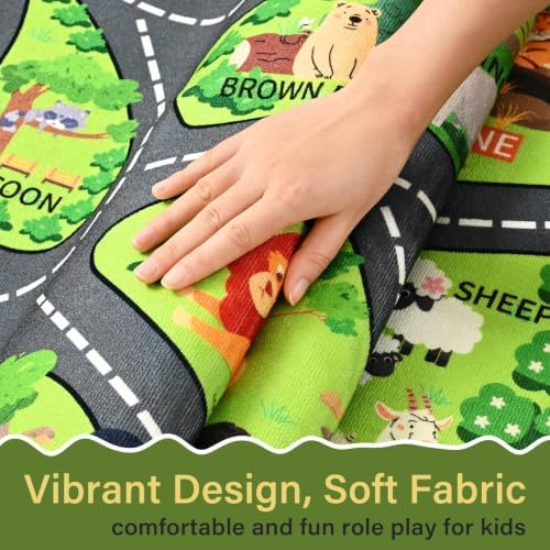 BENRON Zoo Kids Car Rug 5x7 for palyroom, Educational Animal Play Mat - Image 7