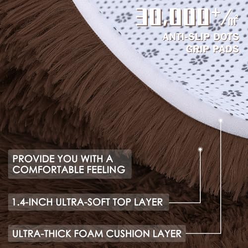 OLANLY 6x8 Machine Washable Large Area Rugs for Living Room, Bedroom, Soft Fluffy Shaggy Bedside Rug, Indoor Floor Carpet for Kids Girls and Boys, Dorms, Nursery, Home Decor Aesthetic, Coffee - Image 7
