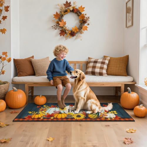 HEBE Fall Kitchen Rugs Set of 3, Washable Pumpkin Kitchen Mats for Floor - Image 7