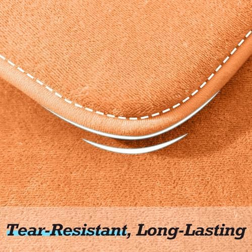HUXMEYSON Bathroom Rugs Sets 3 Piece, Non-Slip & Quick Dry Bath Mat Set, Ultra Soft Velvet Bath Rugs for Bathroom, Toilet and Shower Floor, Orange - Image 7