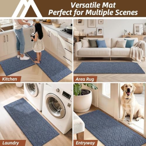 COSY HOMEER Kitchen Rugs Sets of 2 Non-Slip Washable,48x20Inch/30X20Inch - Image 7