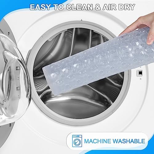 Bathtub and Shower Mats, 40x16 Inch Extra Large Non Slip Soft Bath Tub Mat with Suction Cups and Drain Holes for Bathroom Floor and Keep Tubs Clean, Machine Washable, Clear - Image 6