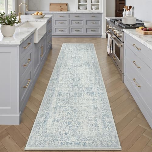 PureCozy Blue Runner Rug 2x5 Vintage Floral - Image 6