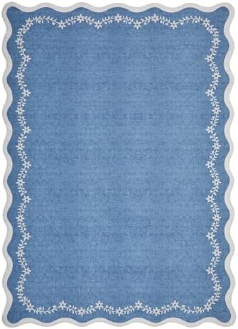 GarveeHome 3x5 Scalloped Washable Area Rug Non Slip Bedroom Entryway Rug - Image 5