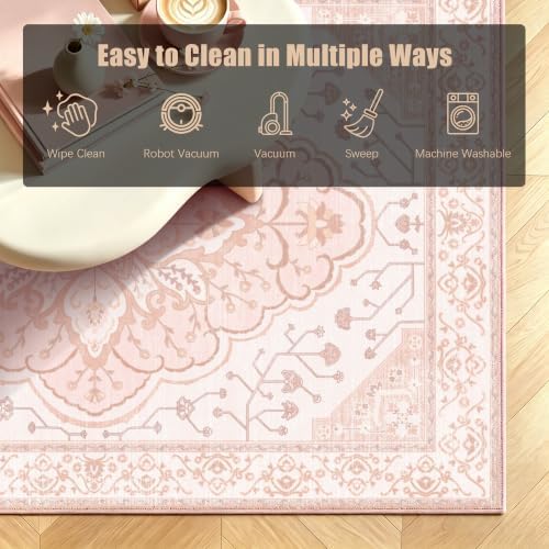 YARNSCAPE 3' x 5' Machine Washable Area Rug, Non-Slip Low-Pile Carpet - Image 7