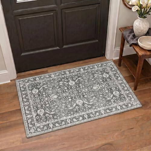 Bavni 2X5 Washable Hallway Runner Rug, Boho Floral Non Slip - Image 7