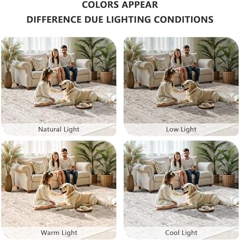 9x12 Area Rugs for Living Room, Washable Vintage Retro Floral Rug, Low Pile Non Slip Distressed Large Carpet for Bedroom, Dining Room, Office, Home (Light Brown) - Image 7