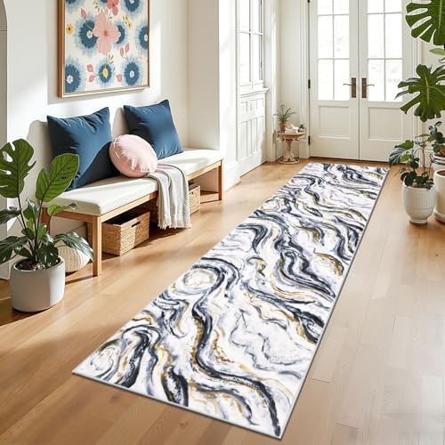 Yamaziot 2x10 Washable Modern Abstract Runner Rug Non-Slip for Hallways - Image 6