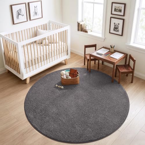 Keeko Round Area Rug 5ft for Living Room Bedroom,Soft Washable Circle Rug - Image 6