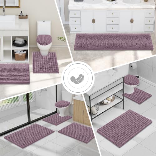 Smiry Bathroom Toilet Rugs U Shaped 24X20, Chenille Bath mats for Toilet - Image 7