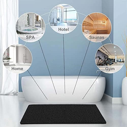 godehone Shower Mats Non Slip Without Suction Cups, PVC Loofah Bathroom Mats, Loofah Mats for Shower and Bathroom, Quick Drying, 23.6× 47.2 Inch, Black - Image 6
