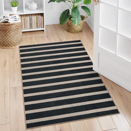 Lahome Striped Easy Jute 3x5 Outdoor Patio Rug, Washable Rugs for Porch - Image 6