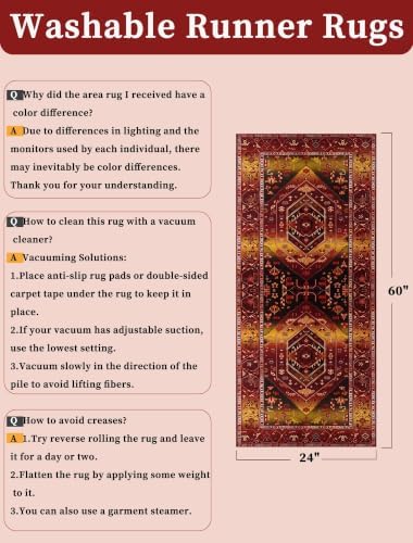 SERISSA 2x5 Washable Non Slip Boho Runner Rug for Hallway - Image 6