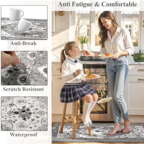 Collive Kitchen Mats Cushioned Anti Fatigue, Grey-17.3"x29"+17.3"x59" - Image 6