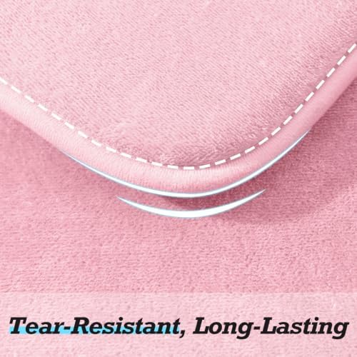 HUXMEYSON Bathroom Rugs Sets 2 Piece, Non-Slip & Quick Dry Bath Mat Set, Ultra Soft Velvet Bath Rugs for Bathroom, Toilet and Shower Floor, Rose Pink - Image 7