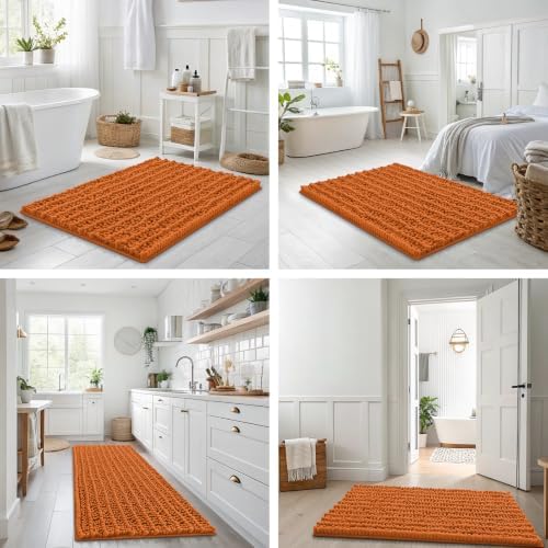 Smiry Bathroom Rugs 24X16, Extra Soft Rubber Backing Chenille Bath Mats - Image 7