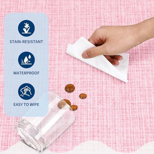 GarveeHome 2.5x8 Runner Rug for Hallway Washable Kitchen Rugs Non Slip Solid Pink Modern Minimalism Soft Low-Pile Scalloped Indoor Carpet for Entryway Laundry Room Floor Mats - Image 7