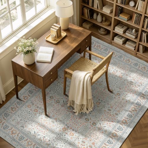 Lofus 5x7 Washable Area Rug for Living Room, Non-Slip Beige Boho Carpet - Image 6