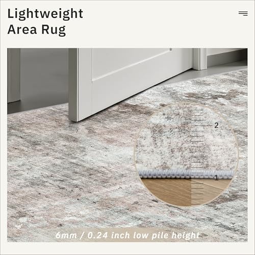 Soalmost Abstratc Runner Rug 2x5 Washable Kitchen Entry Runners Pink/Grey - Image 7